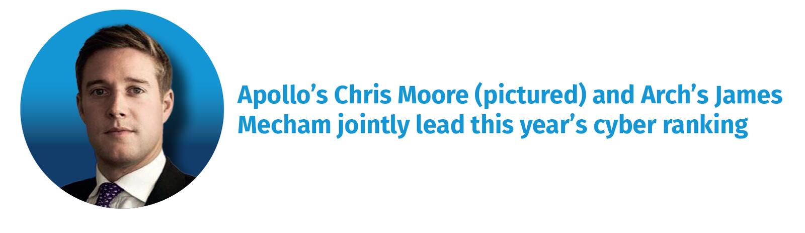 Apollo’s Chris Moore (pictured) and Arch’s James Mecham jointly lead this year’s cyber ranking