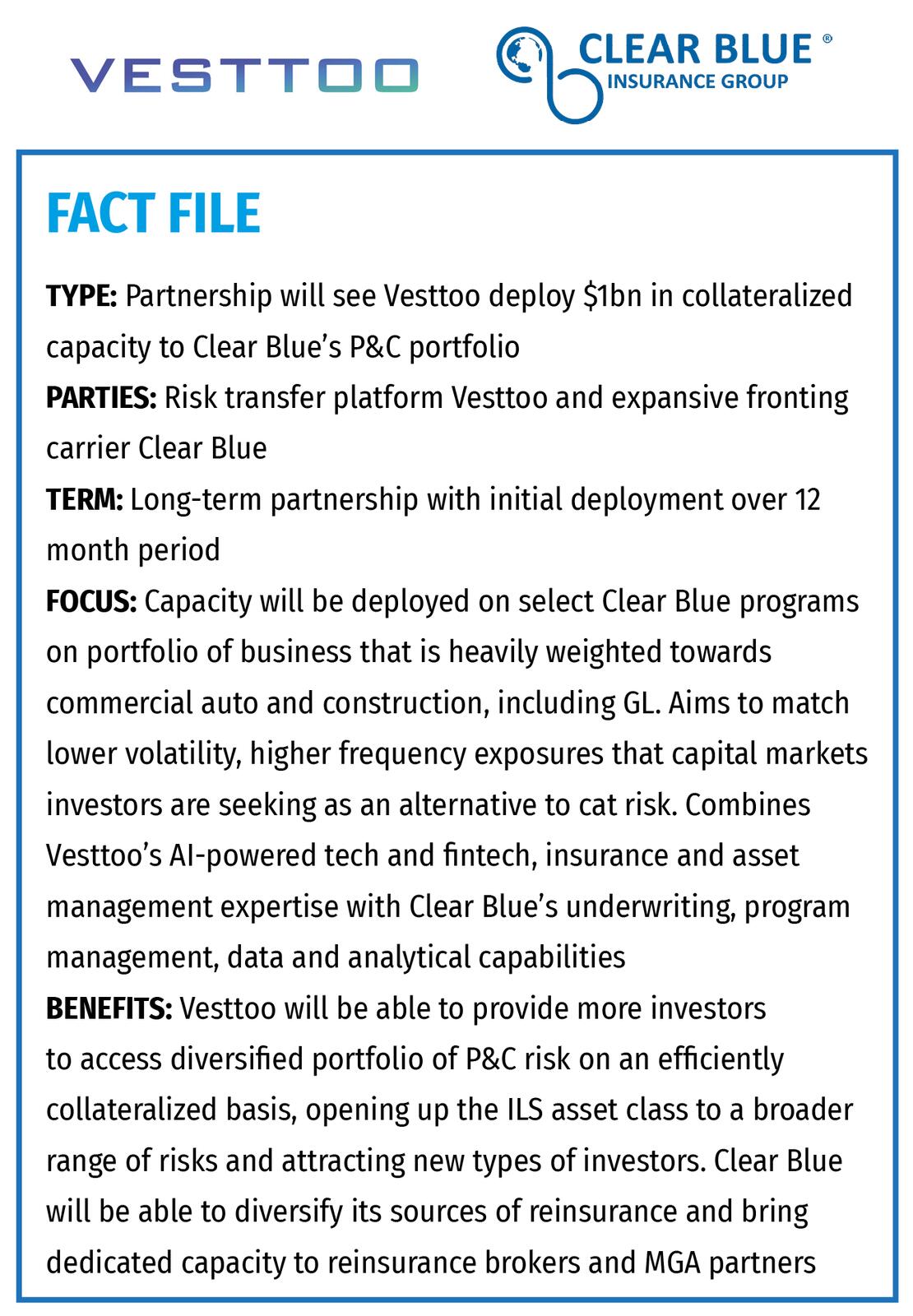 Veasstto and Clear Blue factfile