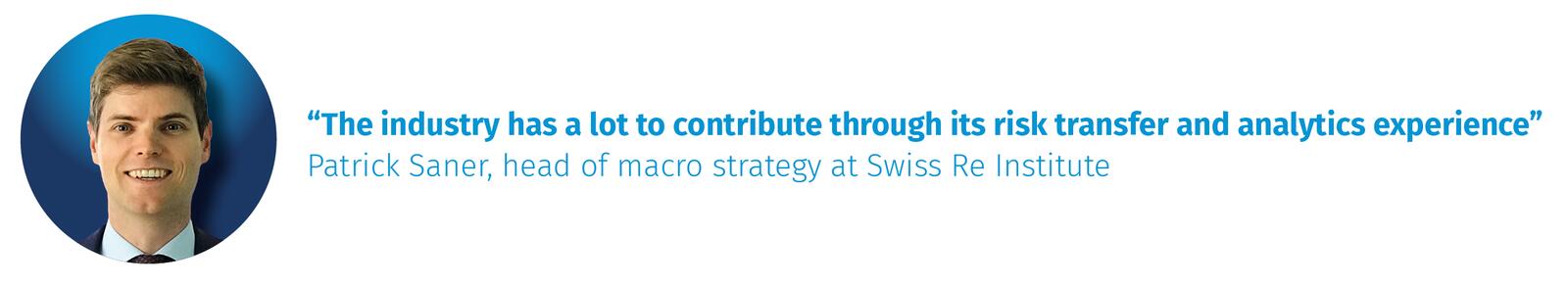 Patrick Saner, head of macro strategy at Swiss Re Institute
