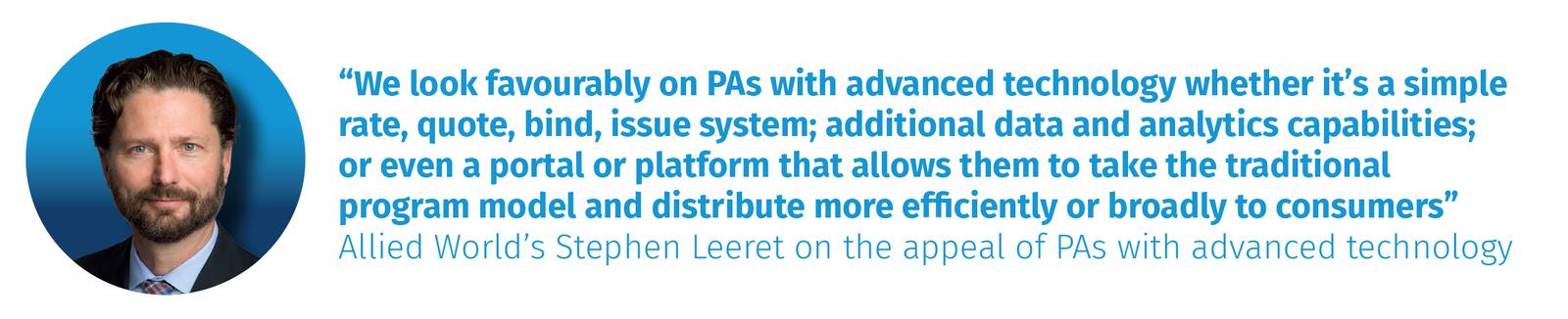 Allied World’s Stephen Leeret on the appeal of PAs with advanced technology
