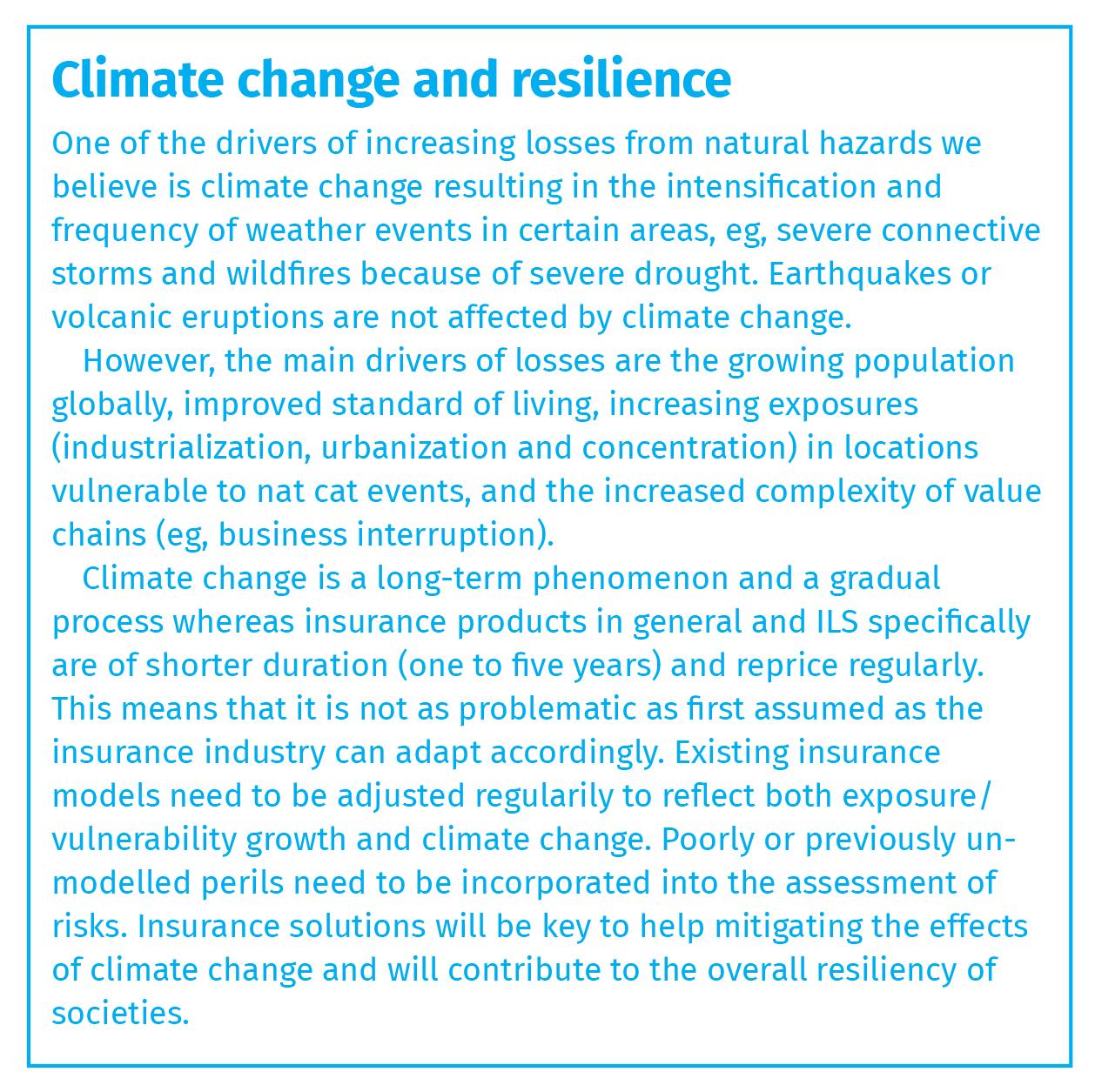 Climate change and resilience