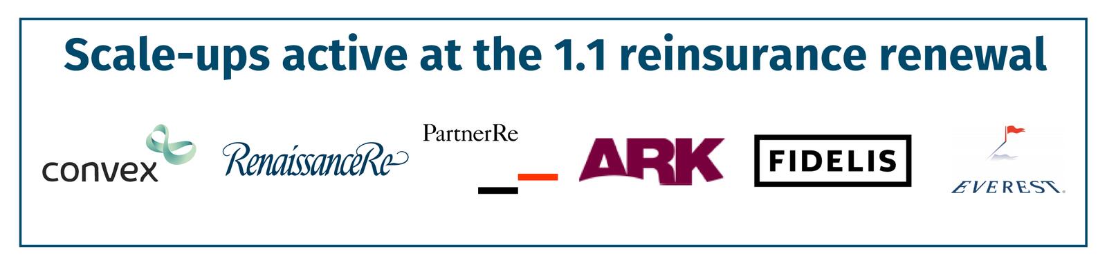 Scale-ups active at the 1.1 reinsurance renewal